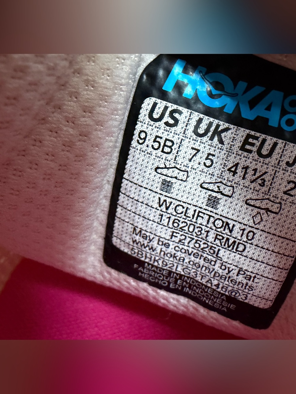 Hoka Clifton 10 Women’s Size 9.5 Rose Pale Pink Running Shoes BARELY WORN - Picture 10 of 11